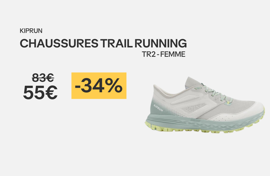 Profitez de l'offre sur la chaussure de trail kiprun tr2 - femme