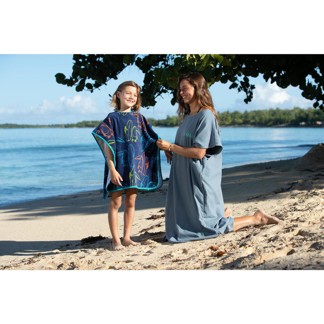 Poncho surf Adulte - 100 gris chiné
