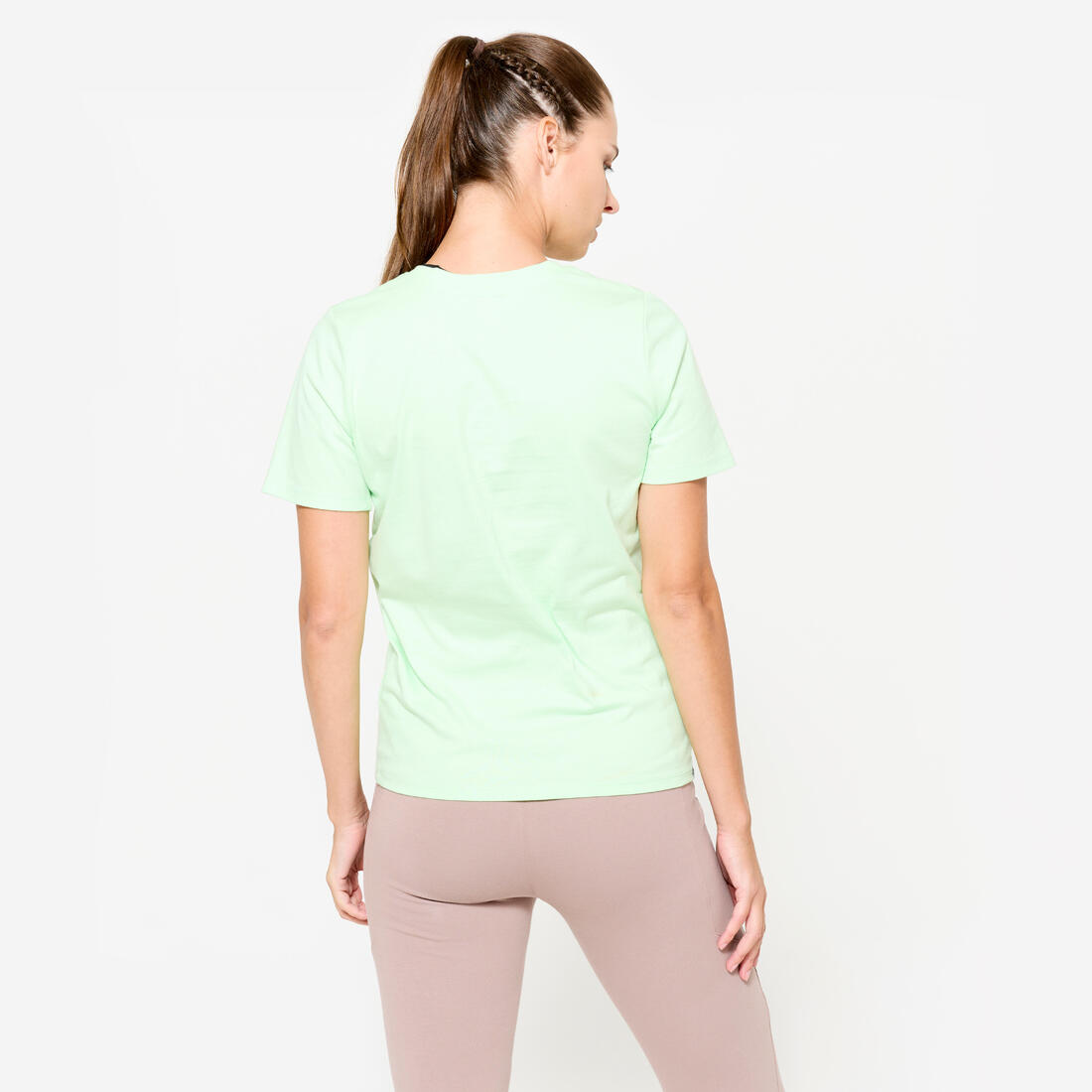 T-shirt col V fitness en coton femme