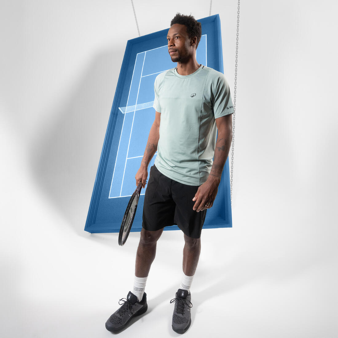 Short de tennis respirant homme, Dry+ Gaël Monfils