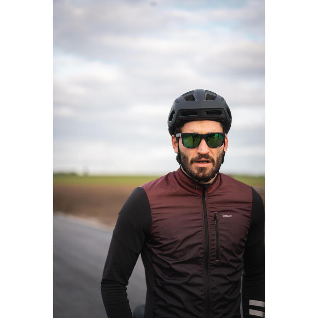 MAILLOT VELO ROUTE MANCHES LONGUES MI-SAISON HOMME - RC500 SHIELD