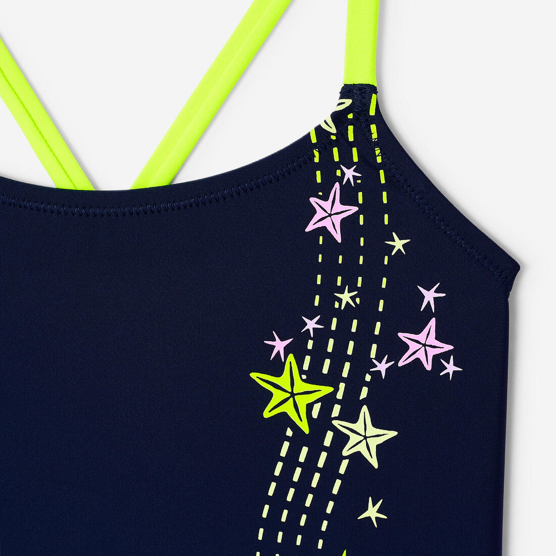 Maillot de bain 1 pièce natation Fille enfant, Lila magic marine