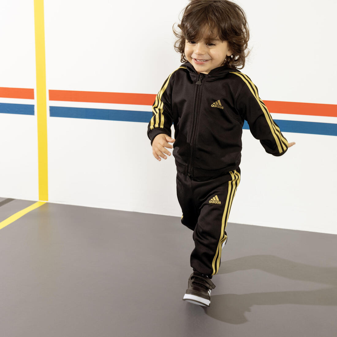 Baskets à scratch bébé - ADIDAS TENSAUR noir/blanc