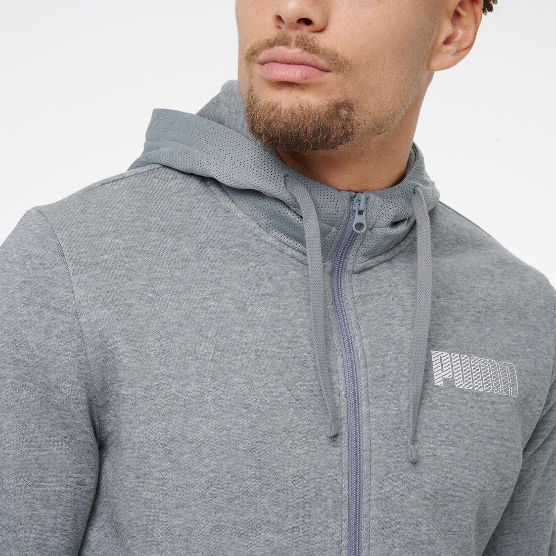 Sweat à capuche zippé en coton homme