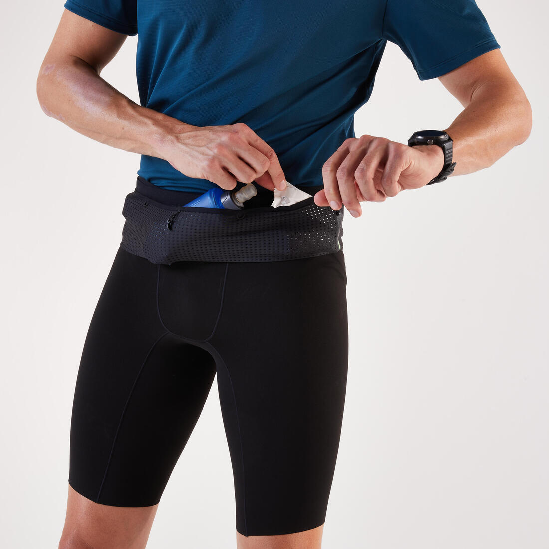Ceinture hydratation de running porte flasques noire
