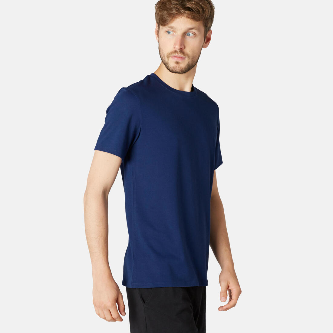 T-shirt fitness manches courtes coton extensible col rond homme rouge grenat