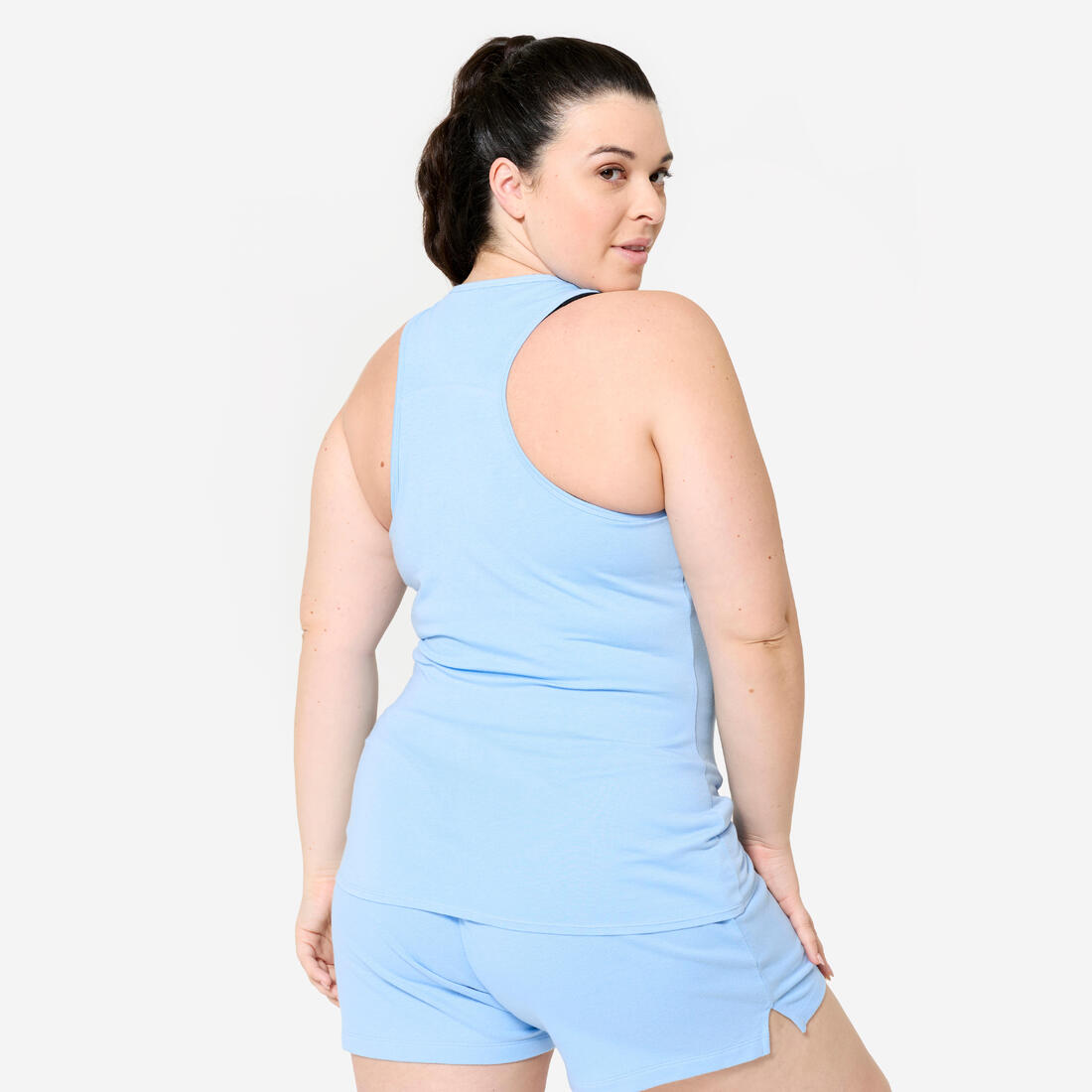 Débardeur slim col rond fitness femme