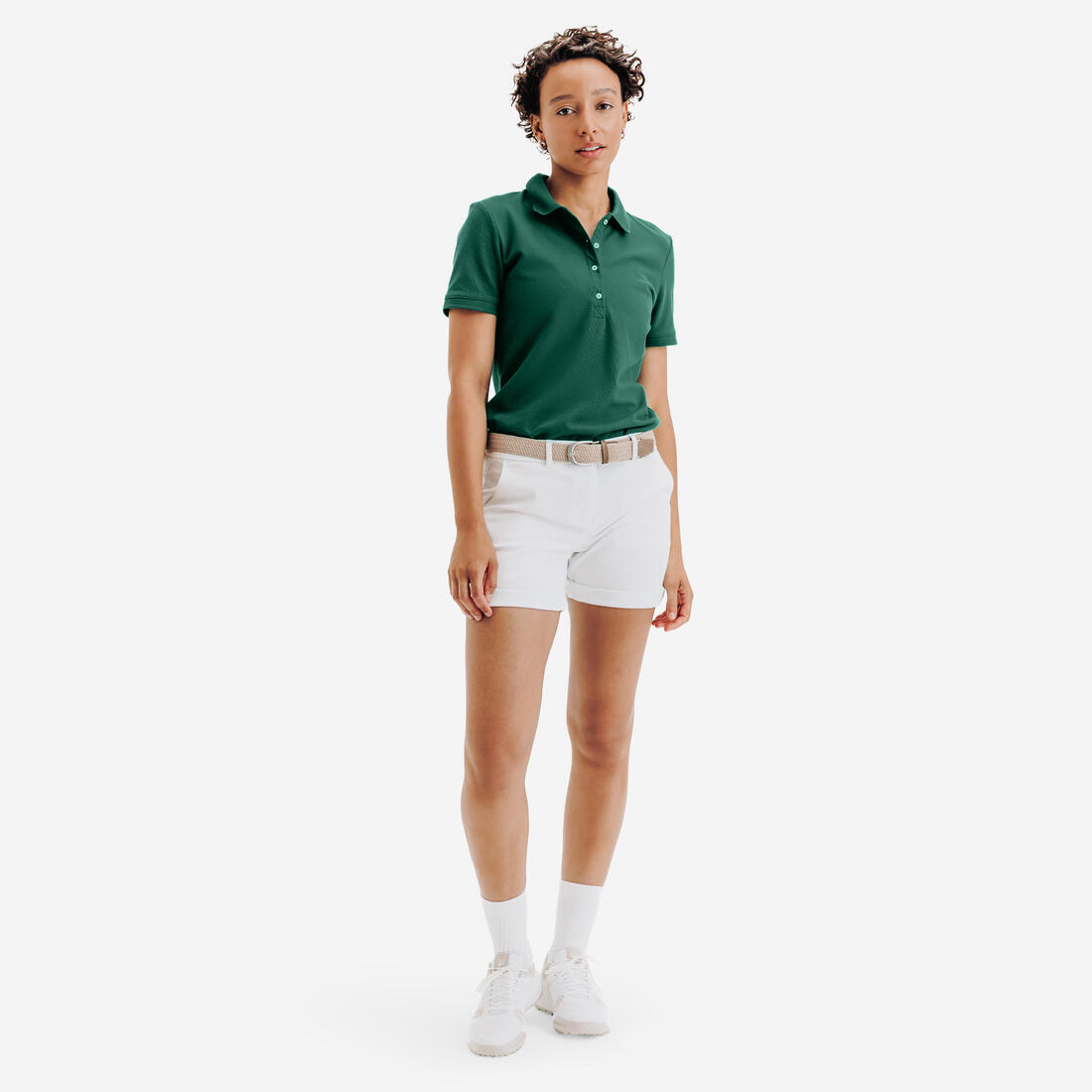 Polo golf en coton polyester manches courtes femme, MW500 beige clair