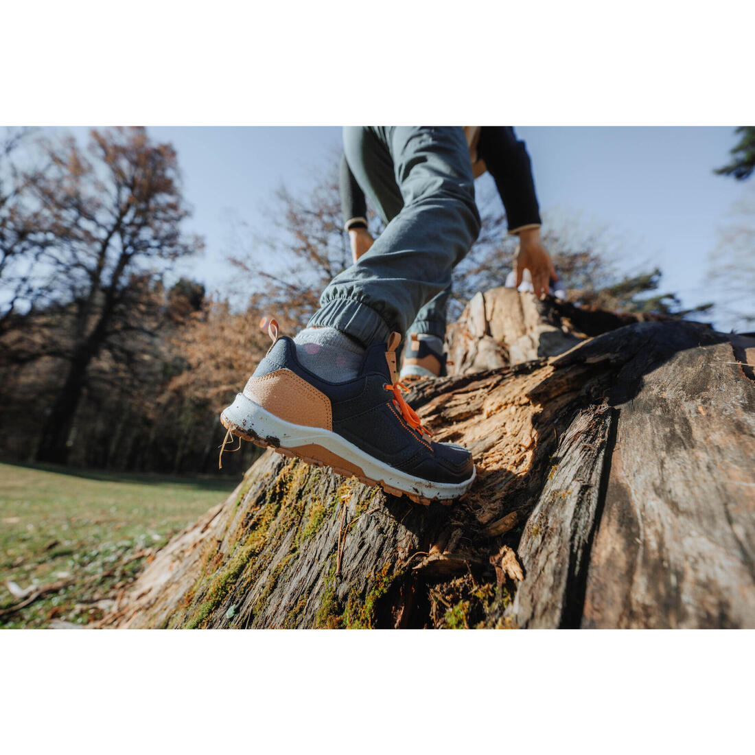 Chaussures de randonnée à lacets déperlantes 35 au 38 enfant, NH500