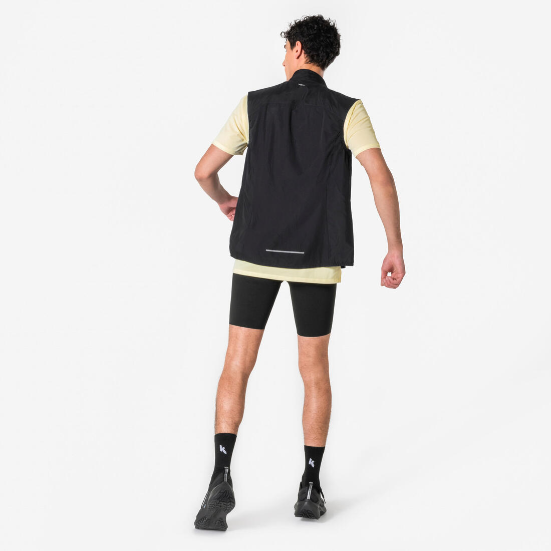 Veste de running coupe vent sans manche Homme, KIPRUN Run 500 noire