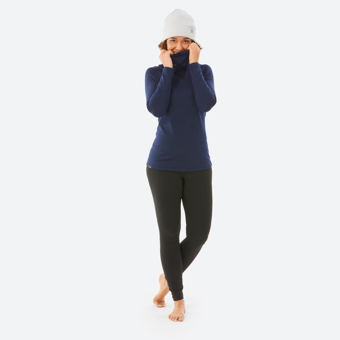 Sous-vêtement thermique ski à col roulé chaud et respirant femme, BL 500 bleu m