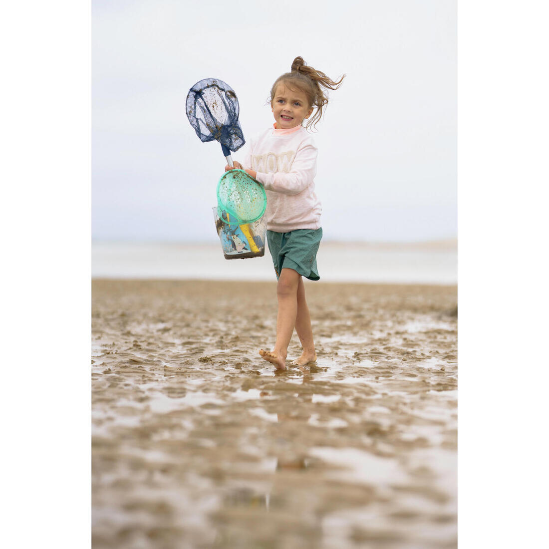 Kit découverte de la pêche seau et épuisette Menthe
