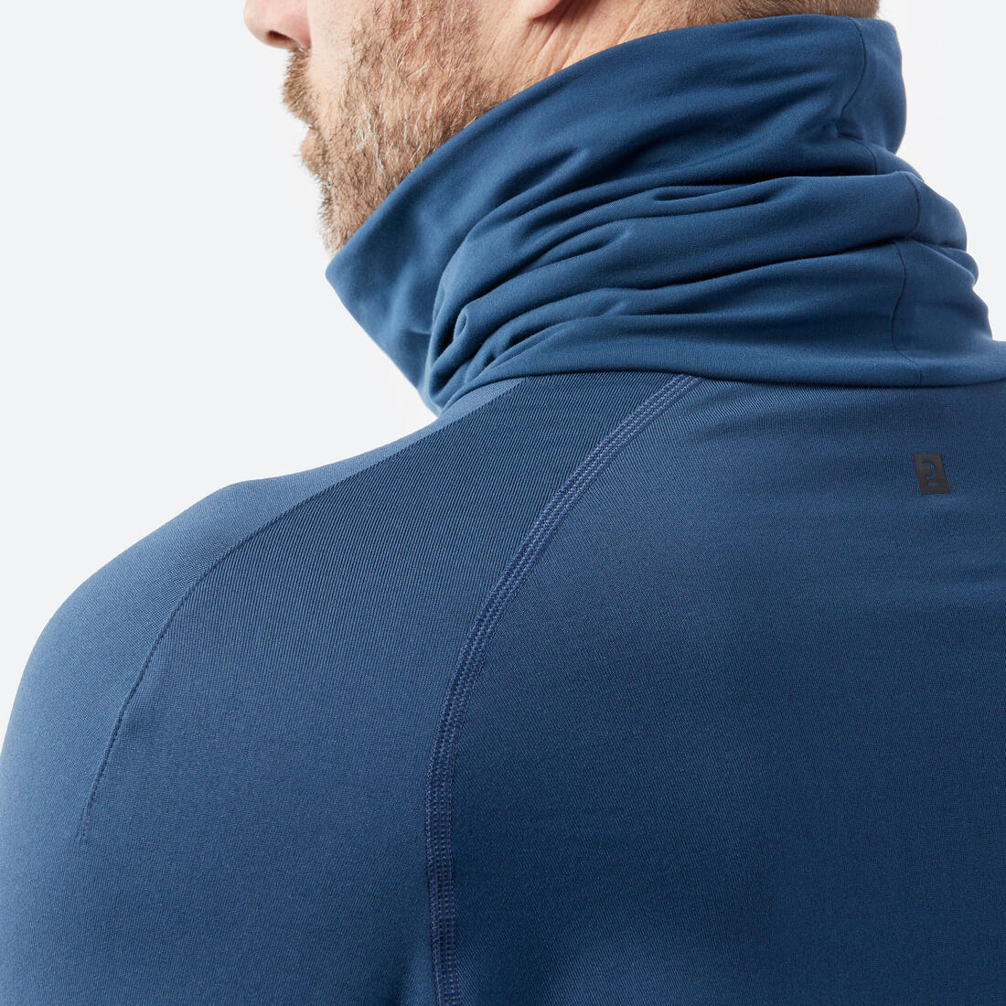 Sous-vêtement de ski à col roulé chaud et respirant homme, BL 500 bleu foncé