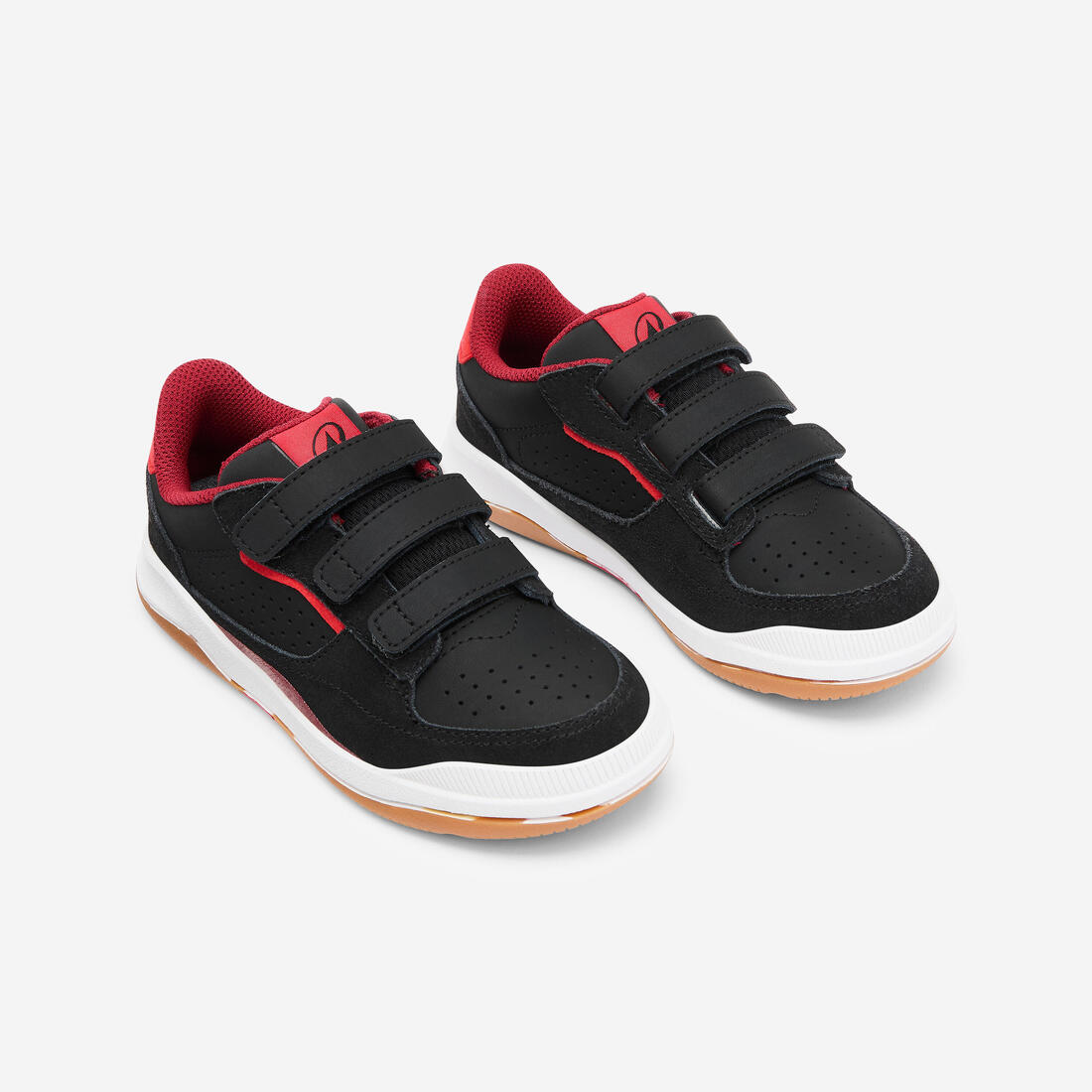 Chaussures de sport à scratch en cuir enfant, Playventure City noir et