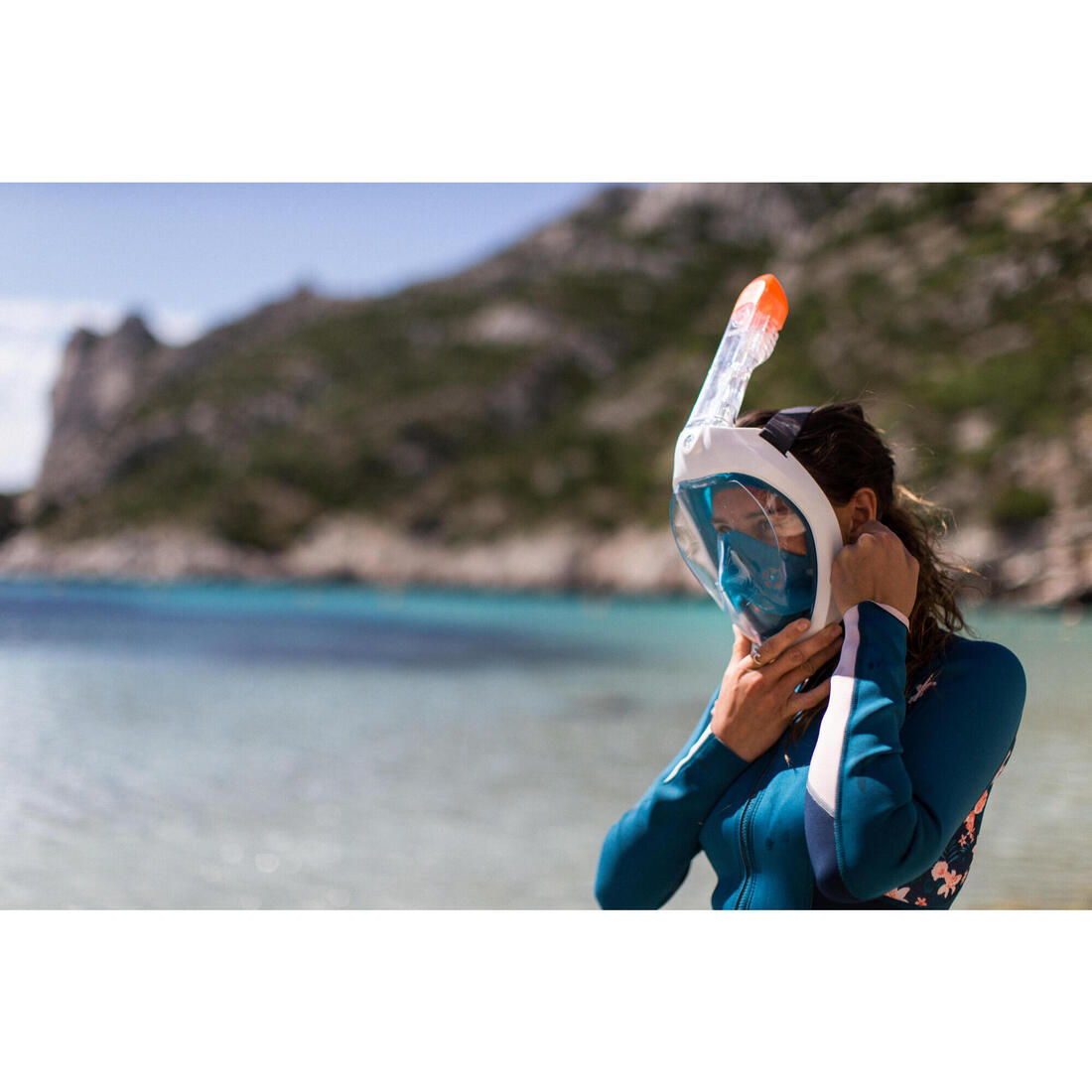 Masque easybreath de surface adulte - 500 bleu avec sac