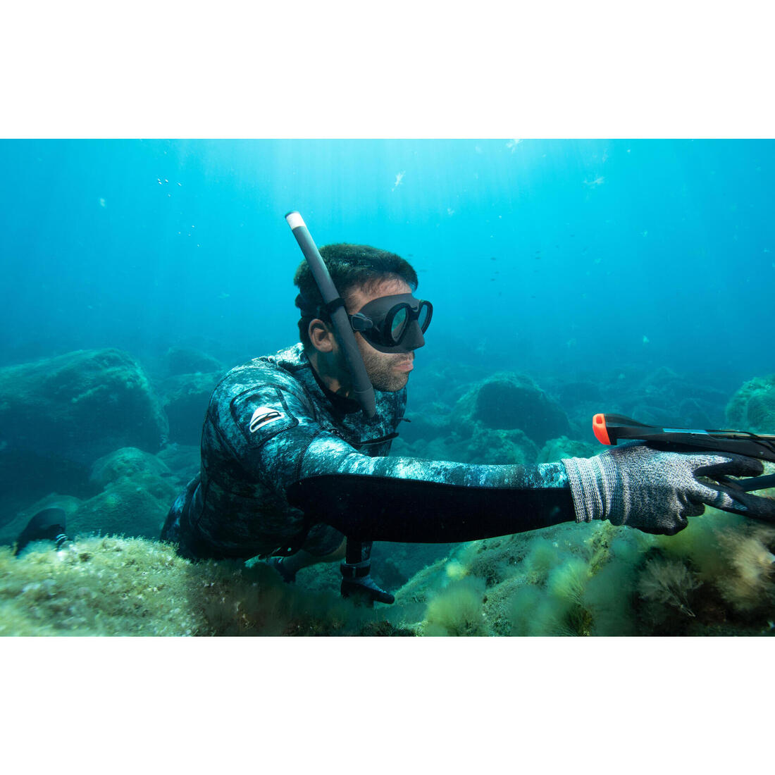 Masque apnée et chasse sous-marine anti buée petit volume - 500 dual lv noir