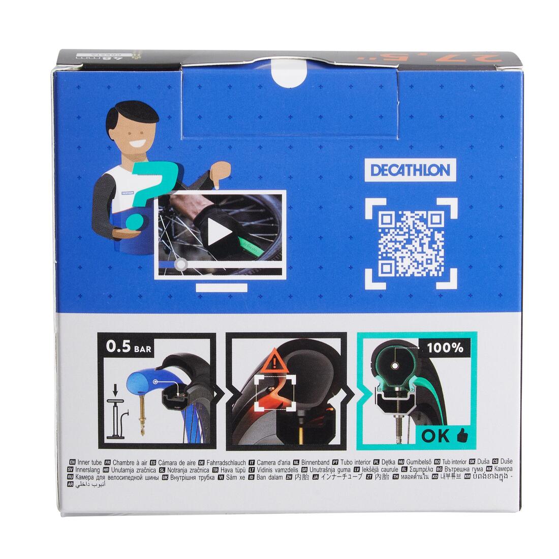 Chambre a air 27,5x1,90/2,50 auto reparante valve presta 48 mm