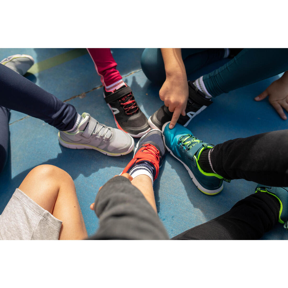 Chaussures enfant à scratch légères et respirantes PW 540 JR