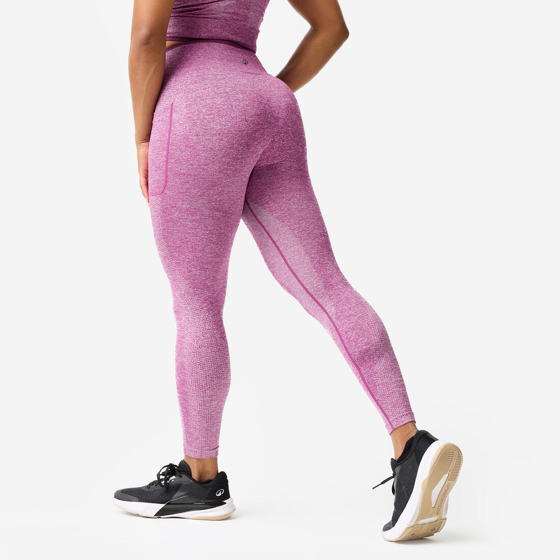 Legging de musculation sans couture femme, gris et