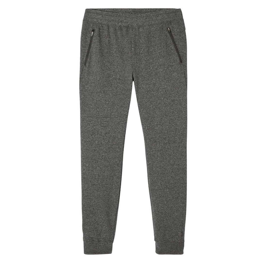 Pantalon jogging Fitness Slim Poches Zippées Gris Foncé