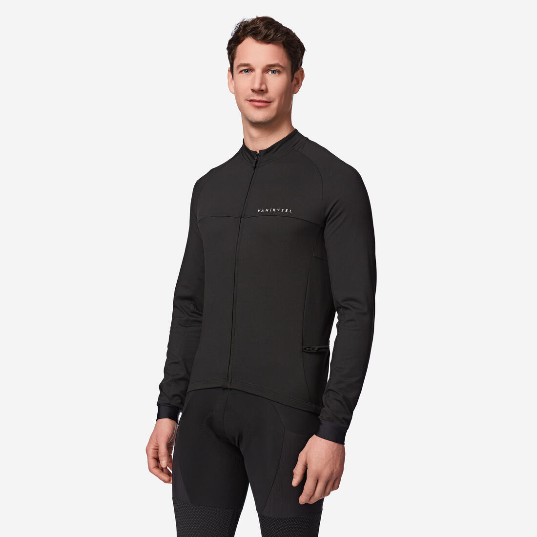 MAILLOT VELO ROUTE MANCHES LONGUES MI-SAISON HOMME - RC100 NAVY