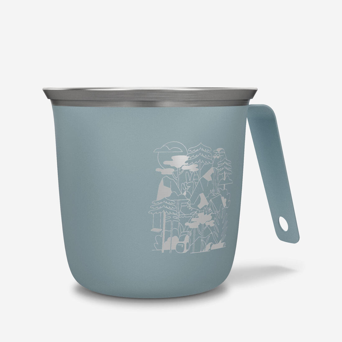 Tasse 500 acier inoxydable 0,3L, pour le camping et la randonnée - Verte.