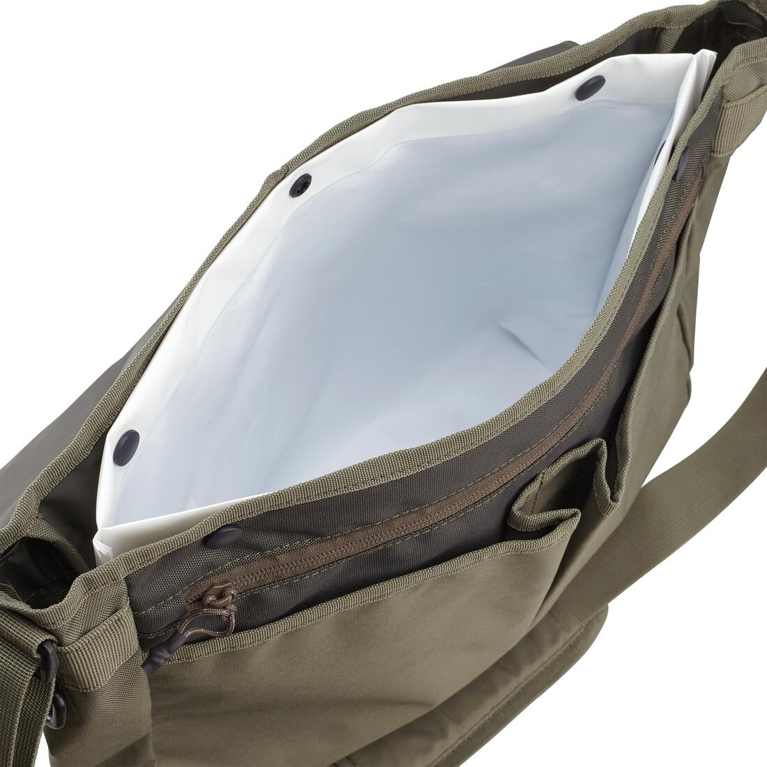 Sac besace pêche de la truite 12L - Musette kaki