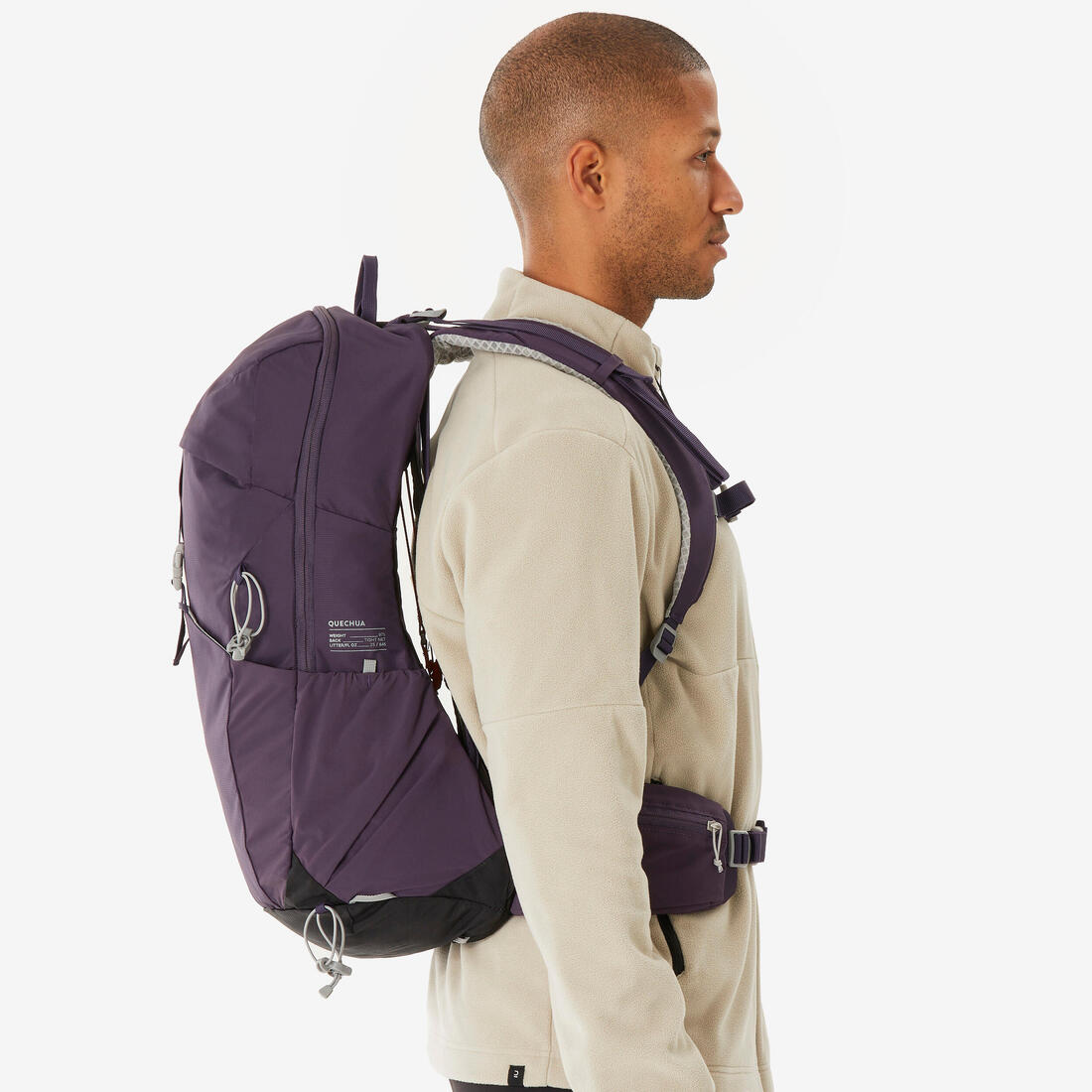 Sac à dos de randonnée ventilé 25L, MH500 khaki