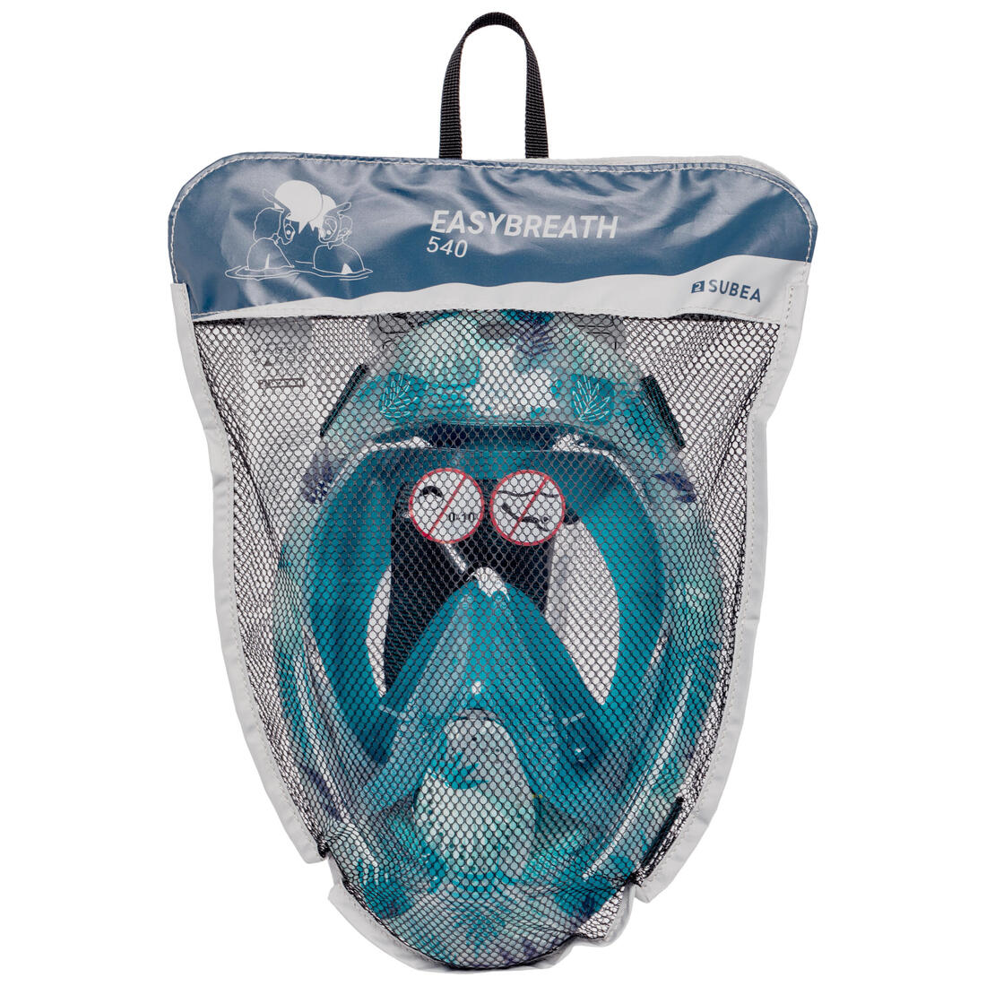 Masque snorkeling surface easybreath + avec valve acoustique > 10 ans - jungl