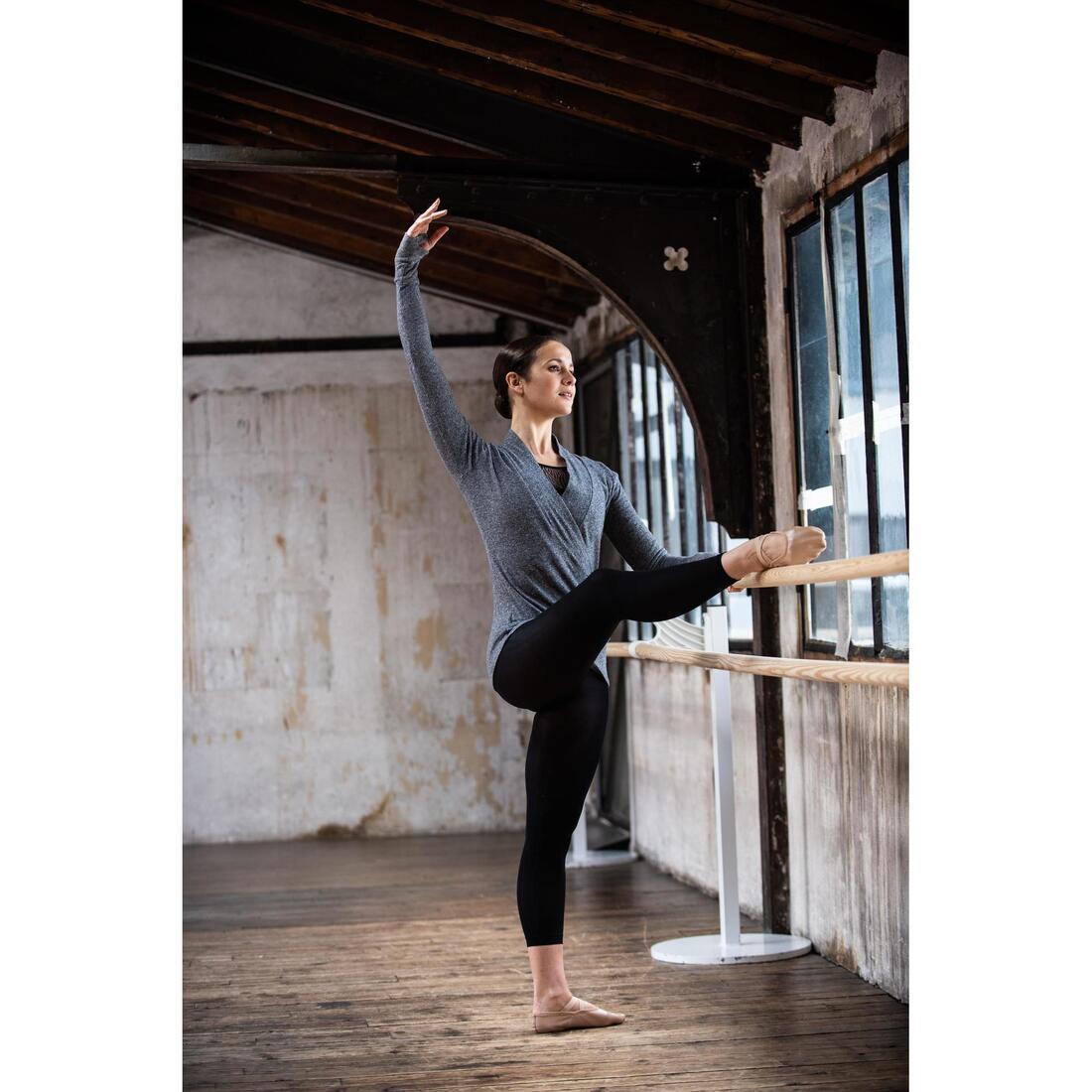 Cache coeur danse classique gris anthracite femme