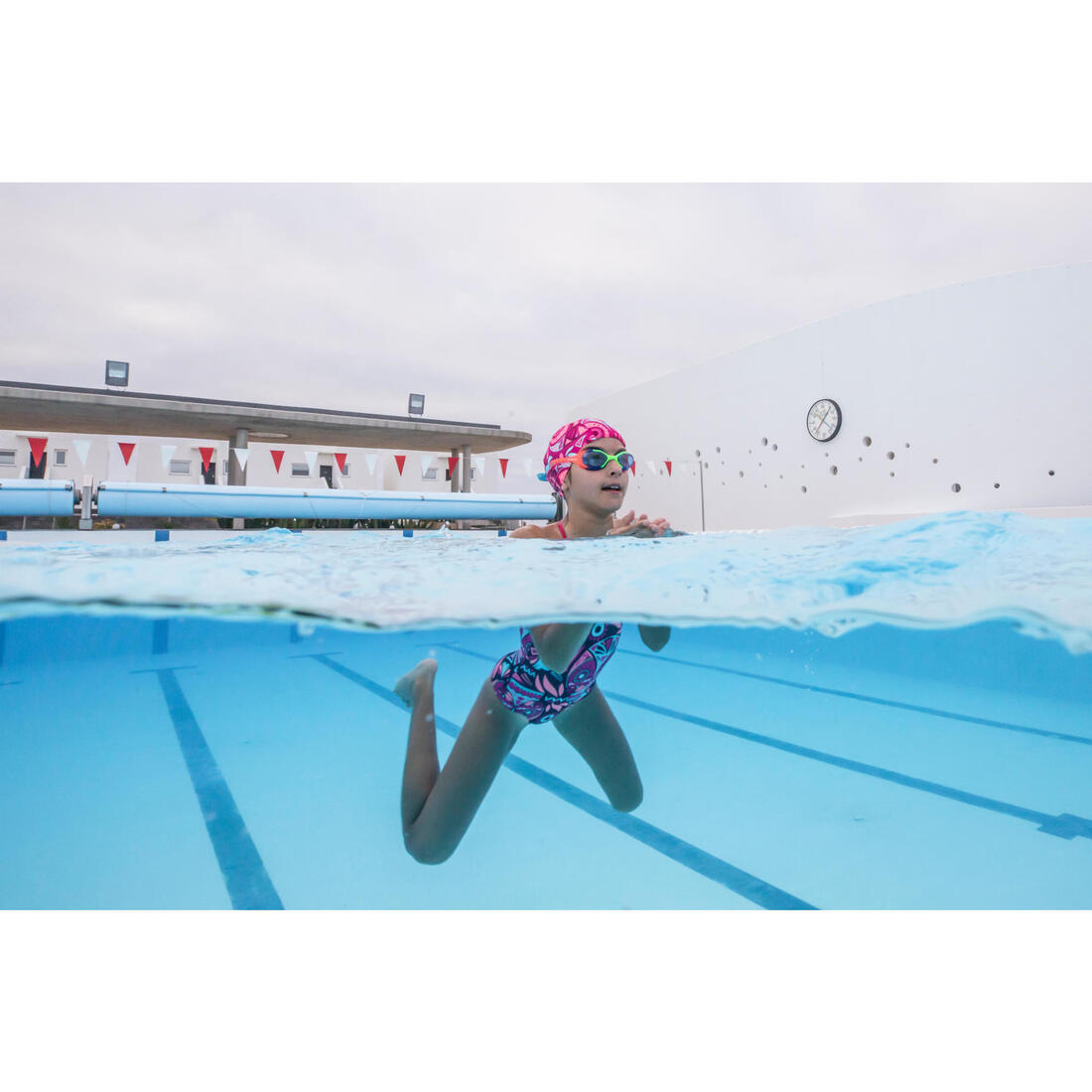 Lunettes de natation Junior - Xbase rose bleu teintées