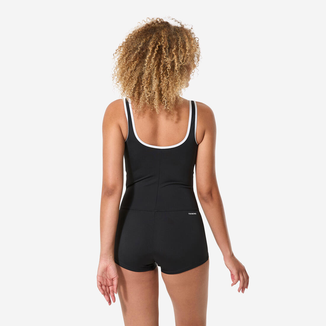 Maillot de bain 1 pièce natation shorty femme, Heva zip