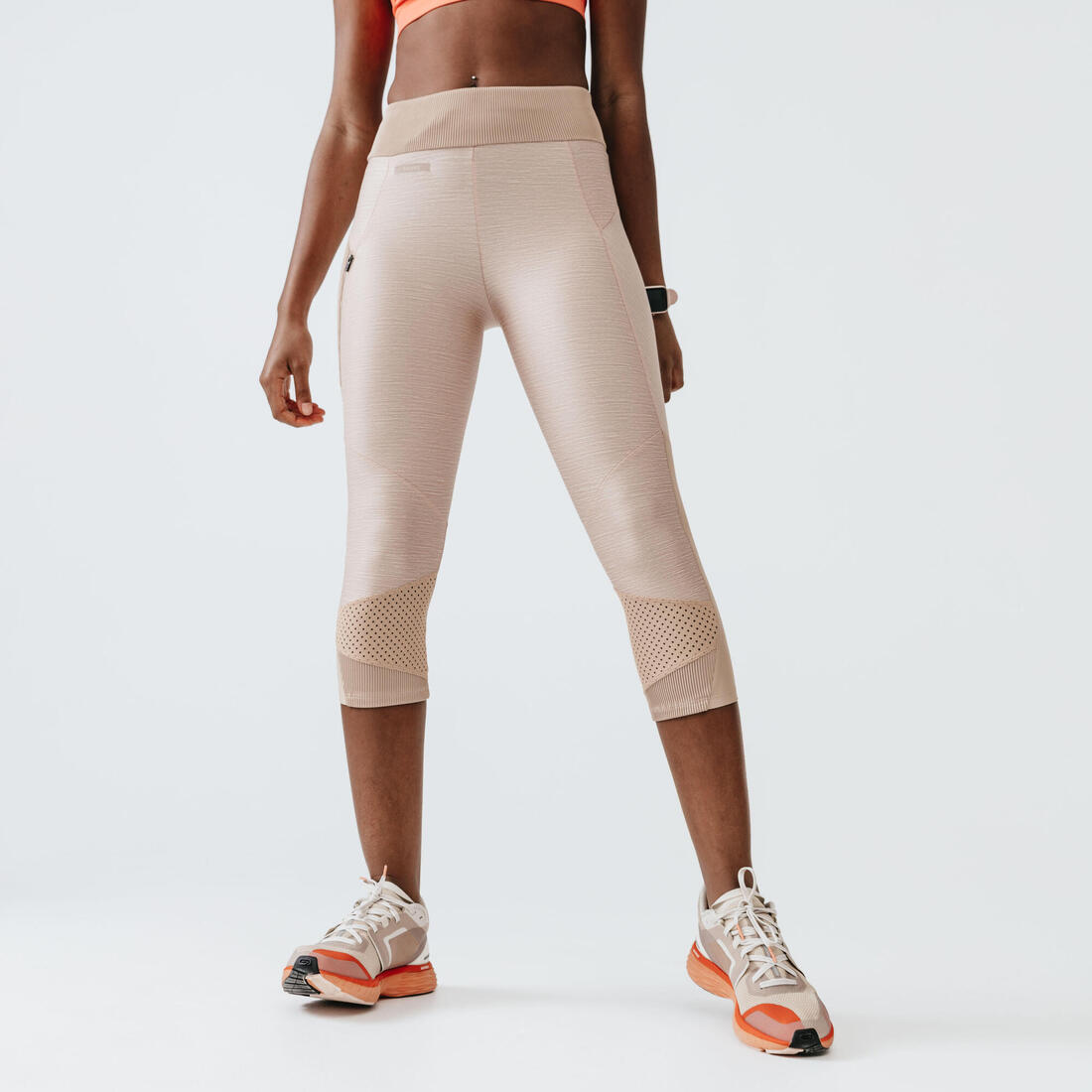 Legging court running respirant femme - Dry+ Feel noir