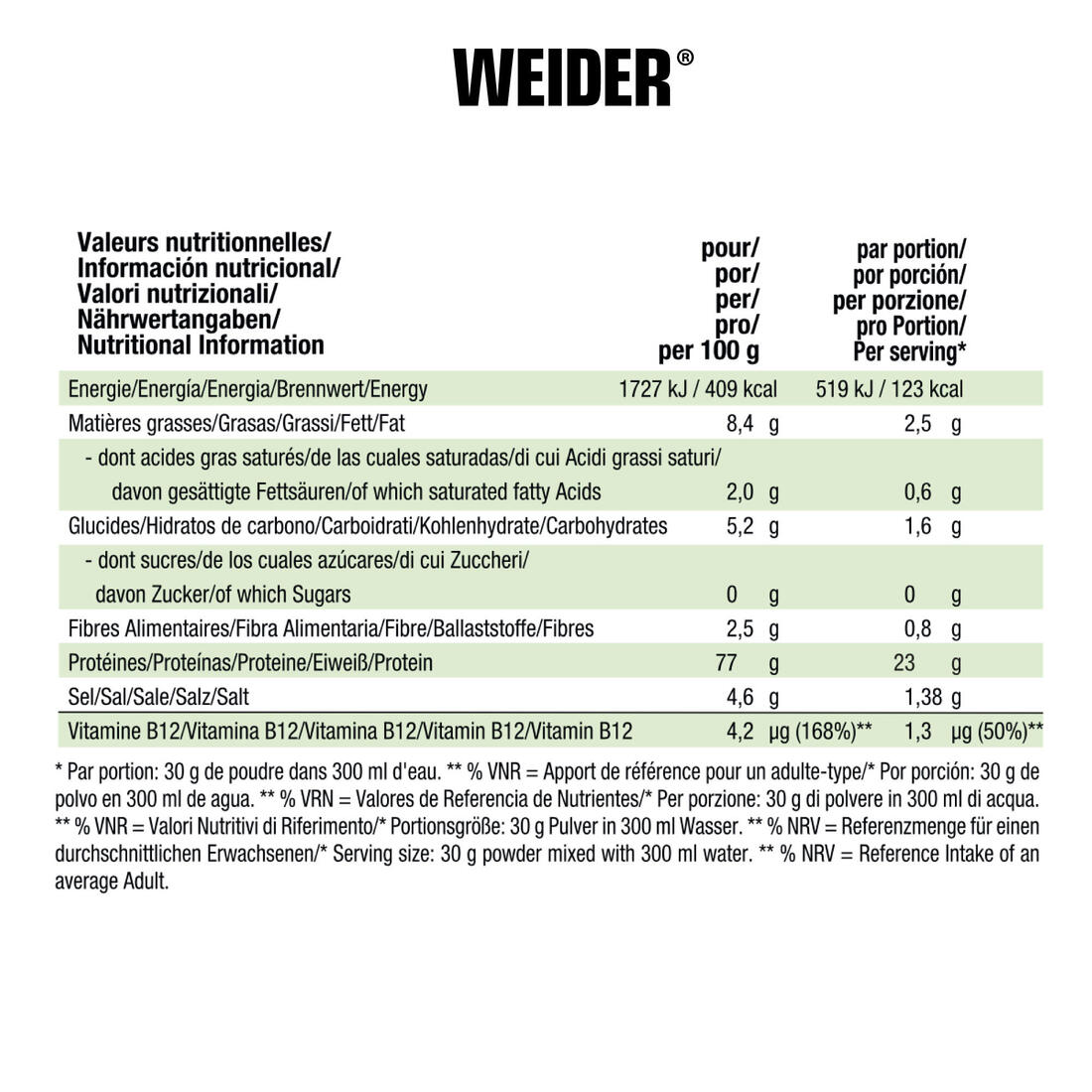 Proteine vegan 750g vanille