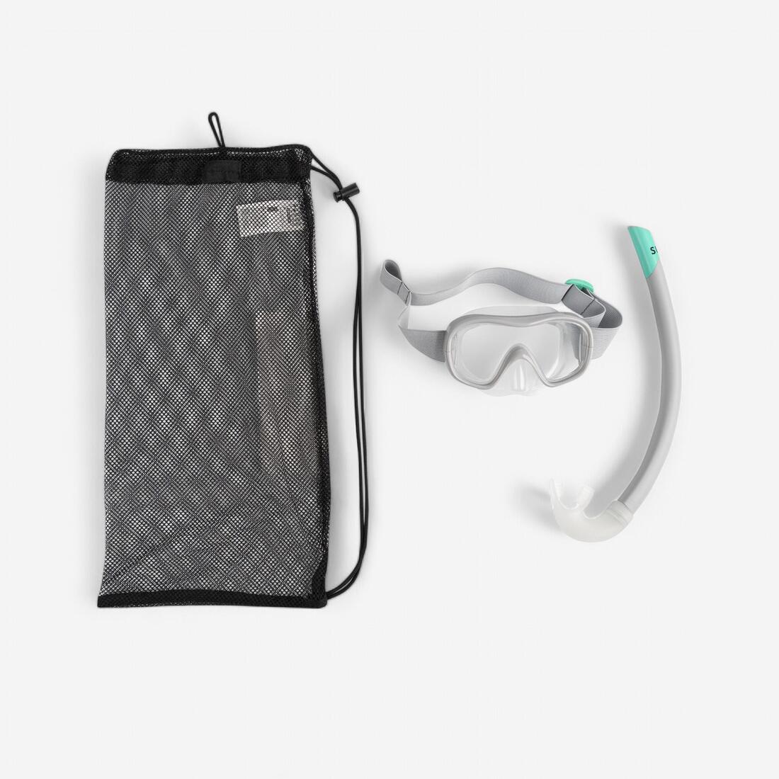 Kit de snorkeling SUBEA Masque Tuba 100 JR Enfant Gris