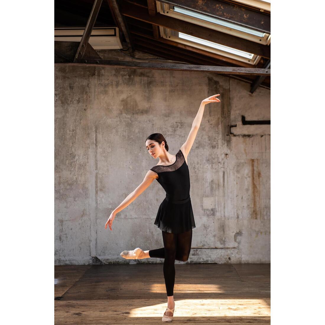 Demi-pointes danse classique bi-semelles en toile stretch saumon tailles 41-42