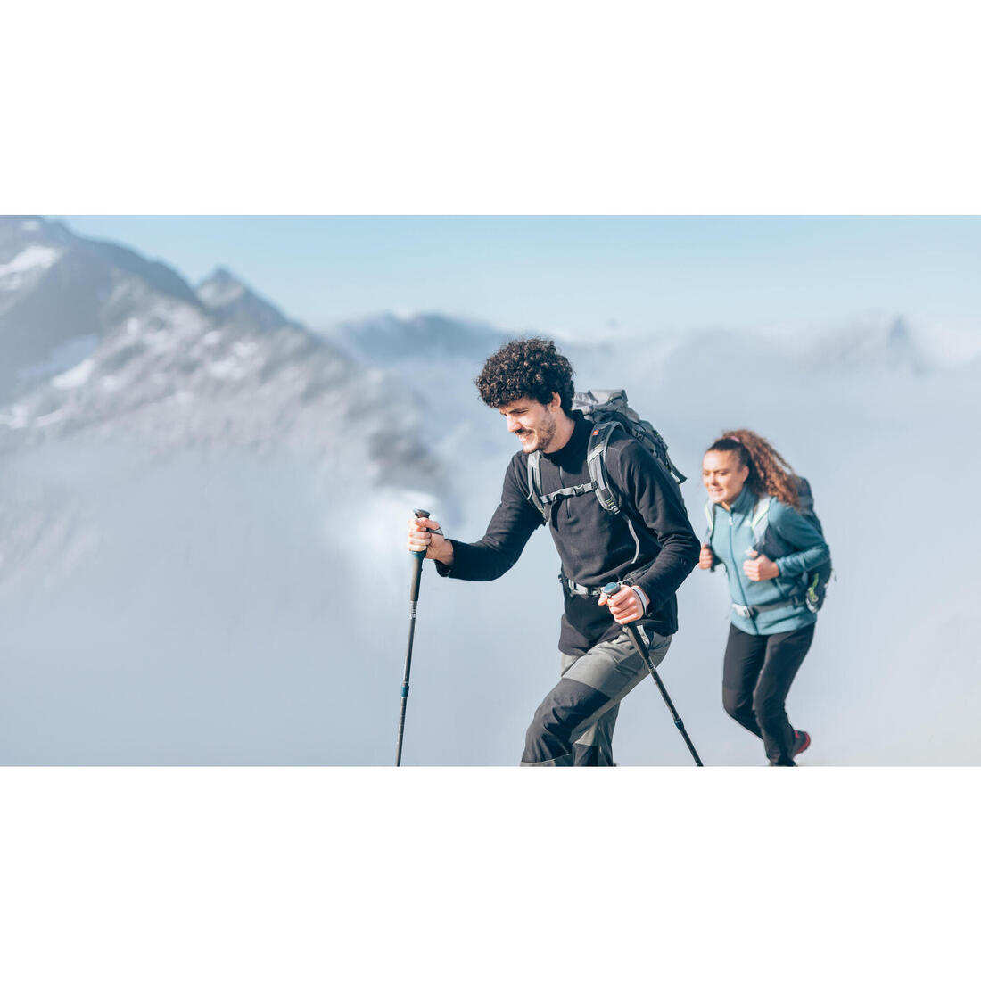 Polaire de randonnée montagne homme, MH100 demi zip