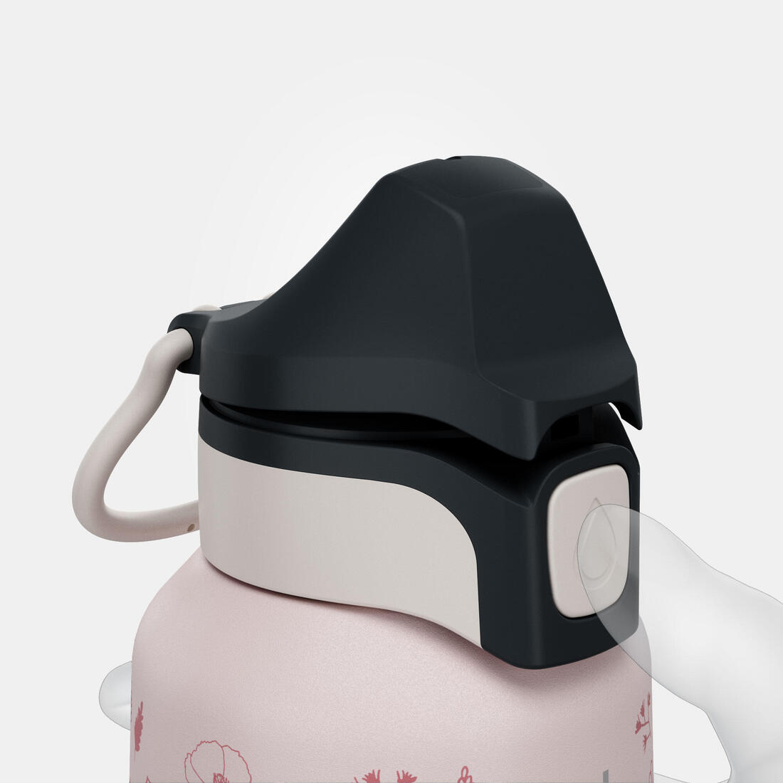 Gourde inox enfant 0,6L avec bouchon instantané, composée à 75% d'acier recyclé