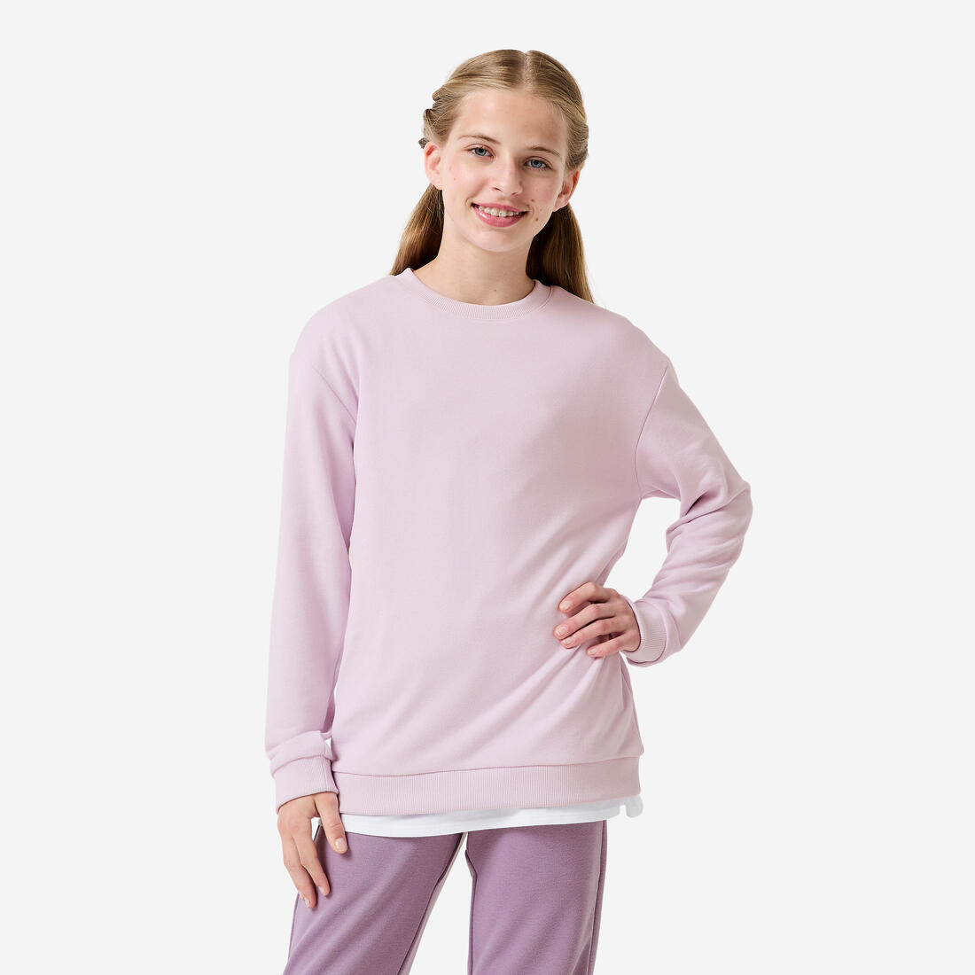 Survêtement french terry respirant fille, rose et