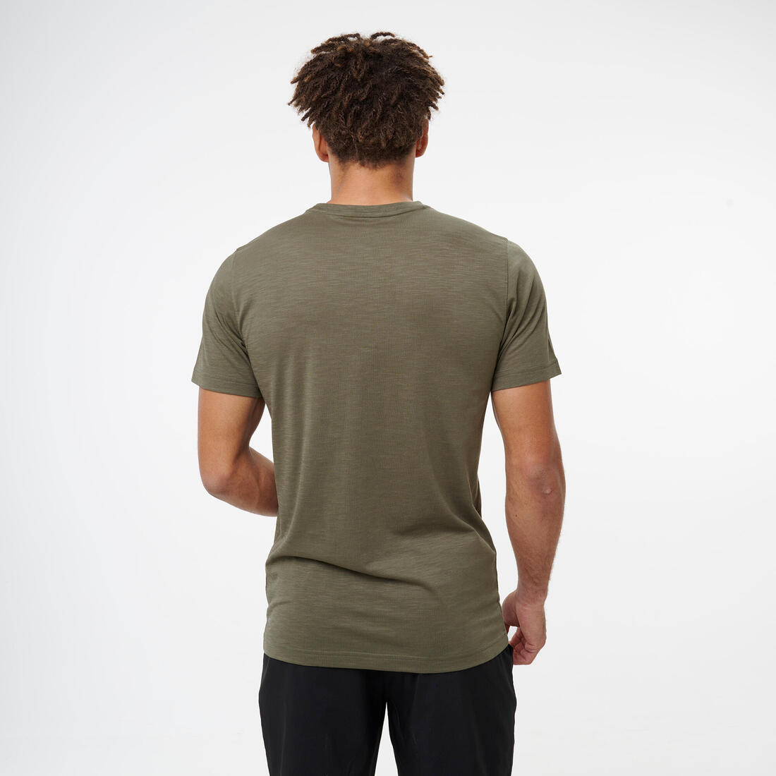 T-shirt de fitness homme, kaki
