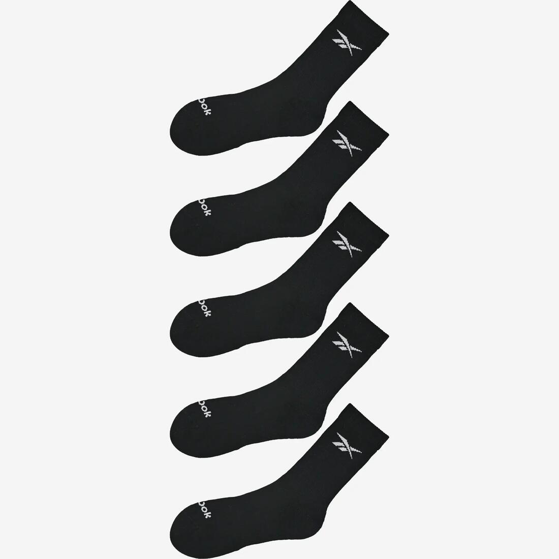 Chaussettes de fitness hautes adultes, noir, lot de 5 paires