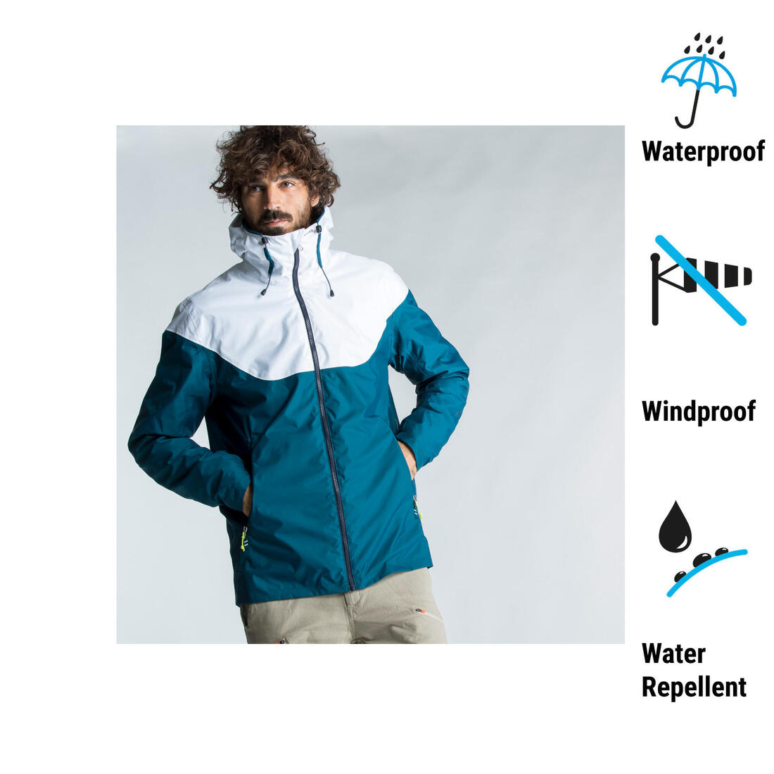 Veste imperméable de voile - veste de pluie coupe vent sailing 100