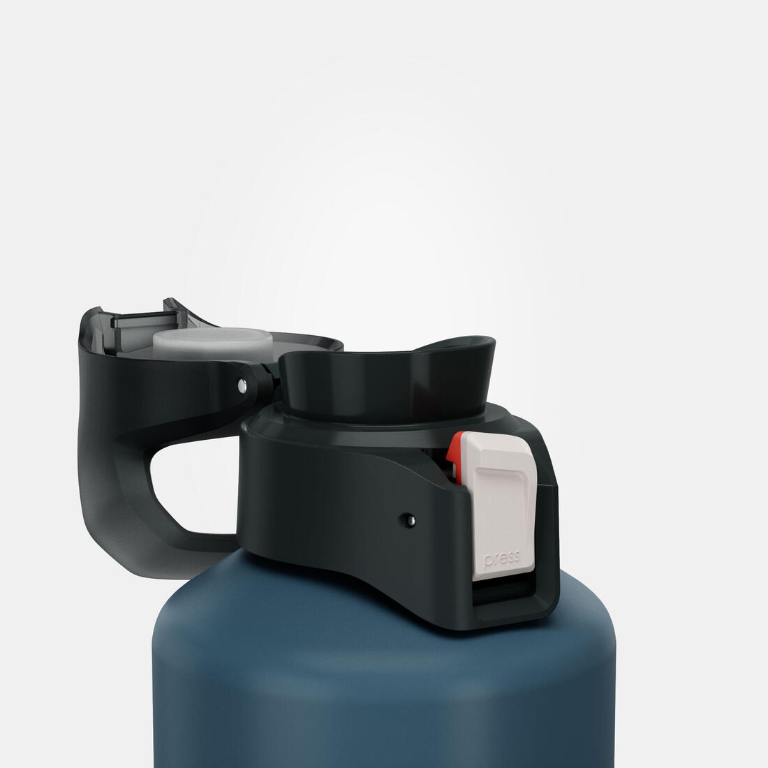 Gourde alu 1L avec bouchon instantané, composée à 100% d’alu recyclé