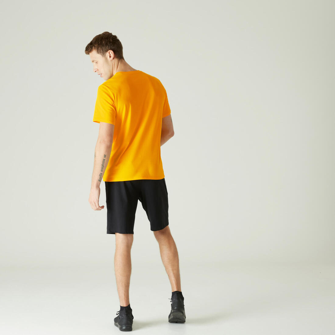 T-shirt fitness manches courtes coton extensible col rond homme rouge grenat