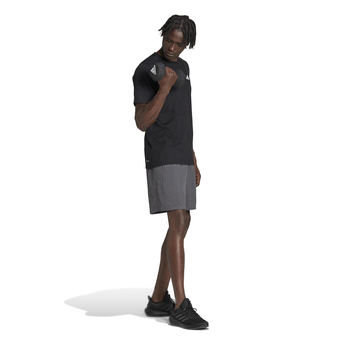 SHORT DE FITNESS CARDIO ADIDAS HOMME GRIS
