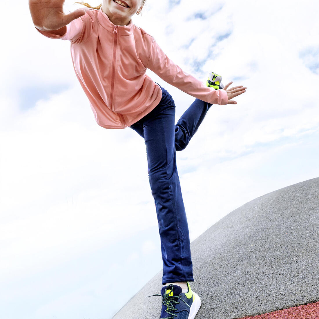 Survêtement enfant synthétique respirant - Gym'y rose et pantalon marine