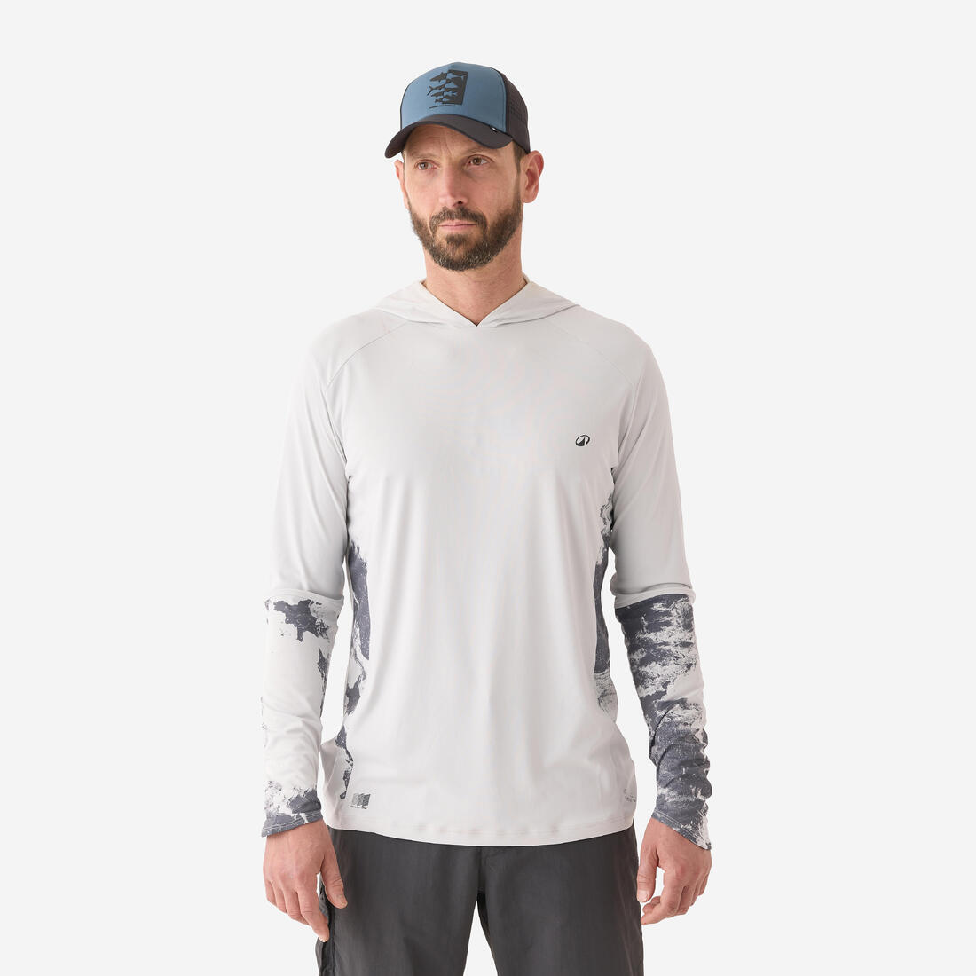 Tee-shirt de pêche anti-uv 500 capuche