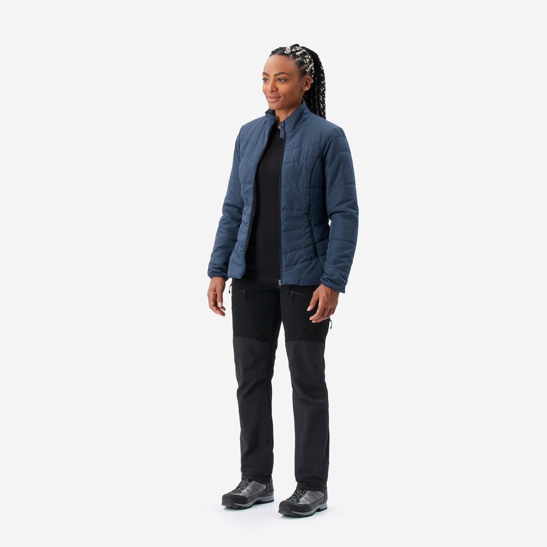 Doudoune de trek synthétique femme, MT50 5°C bleu