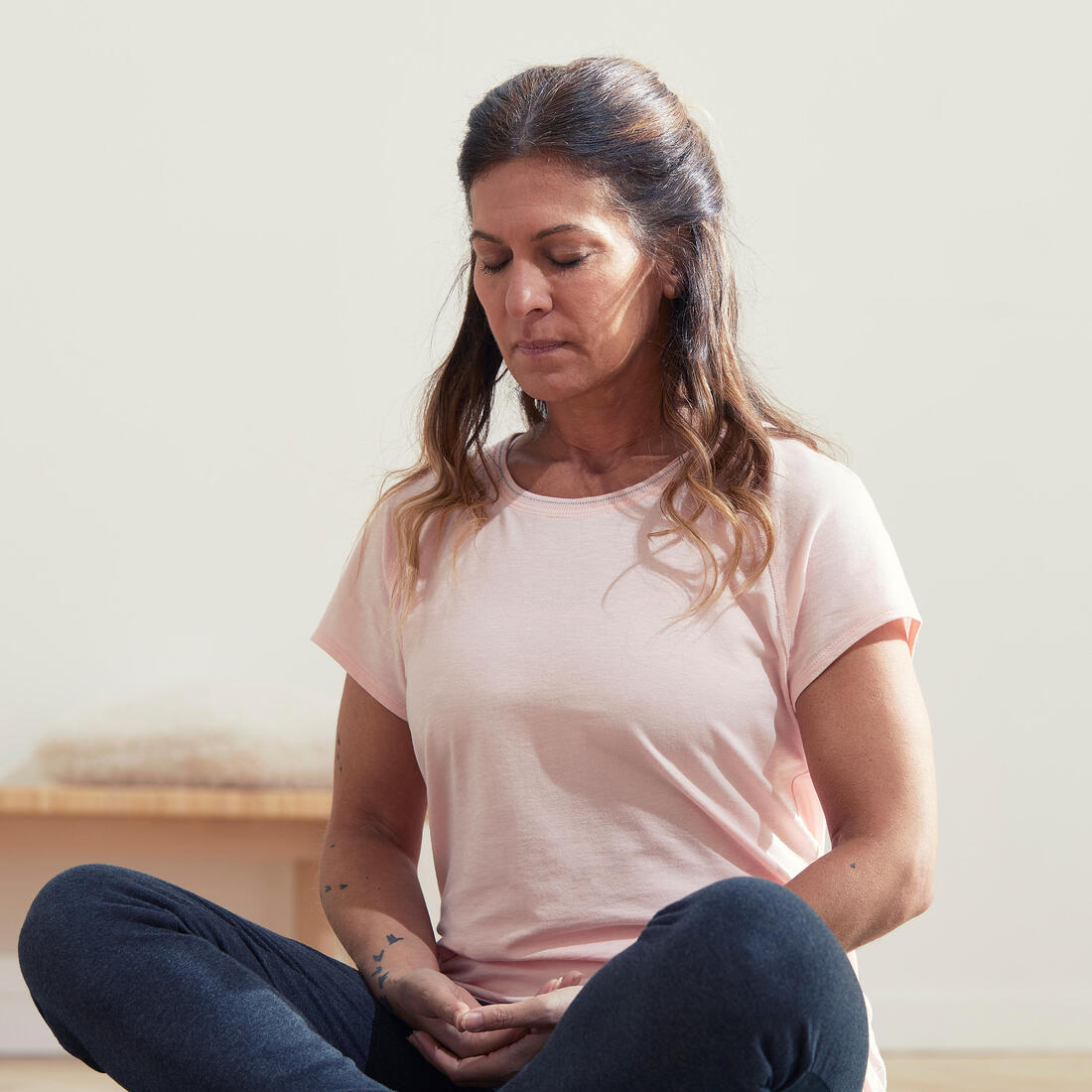 T-shirt yoga doux femme en coton