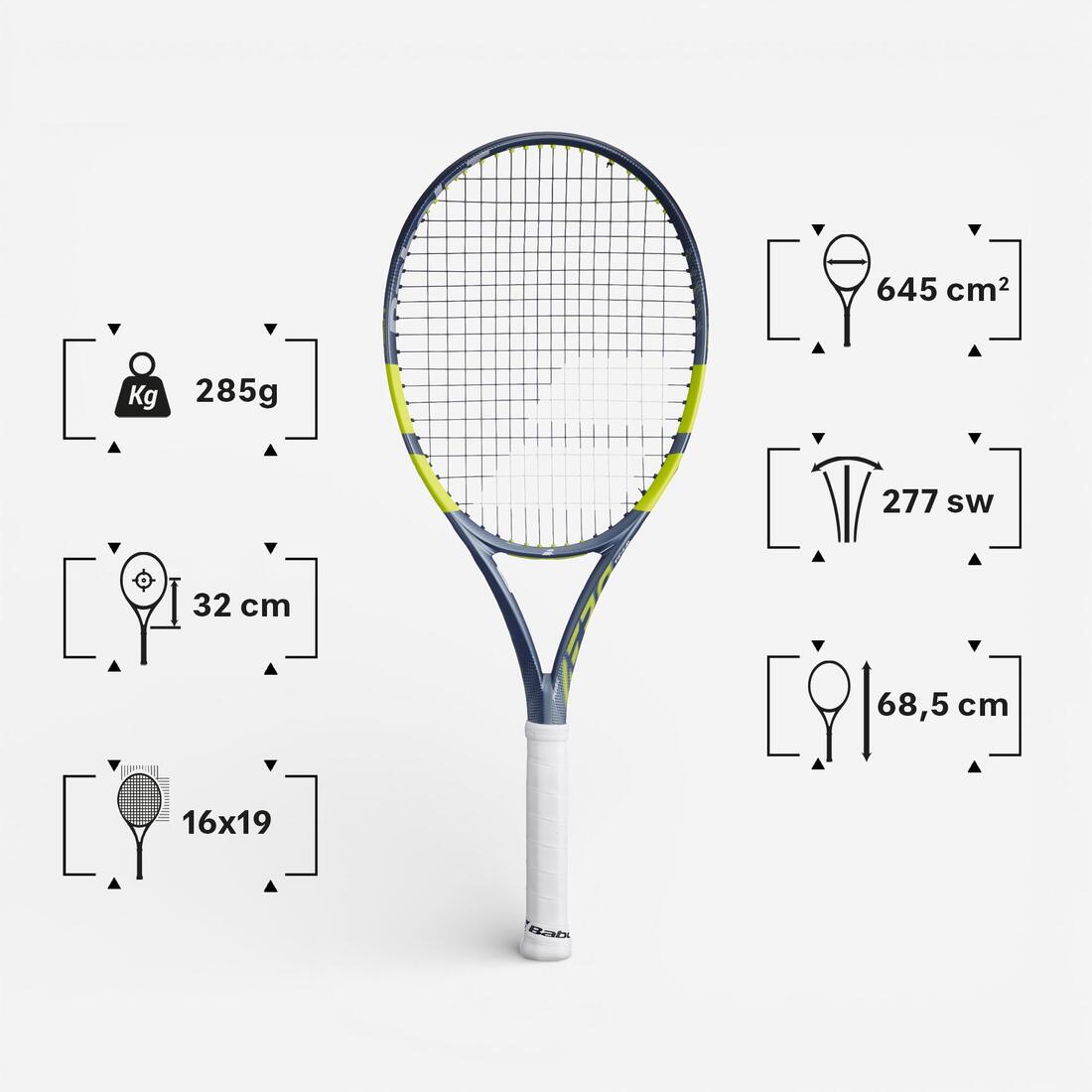 Raquette de tennis 285g adulte, Babolat pure aero team gen9 285g gris jaune